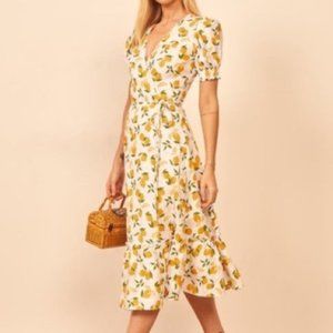 Reformation Veronika Linen Wrap dress